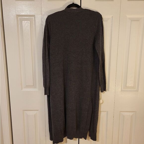 NWOT Matty M dark grey long split open cardigan - Picture 6 of 6